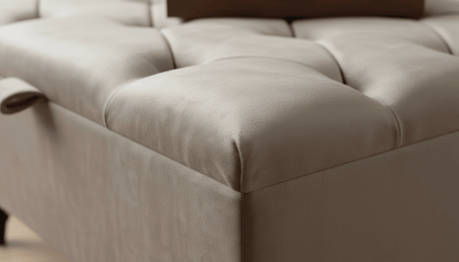 Chesterfield Storage Ottoman Bench UK – Plush Velvet Coffee Table with Hidden Storage (Champagne) - ISTOOLS