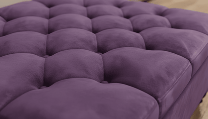 Chesterfield Storage Ottoman Bench UK – Plush Velvet Coffee Table with Hidden Storage (Purple) - ISTOOLS