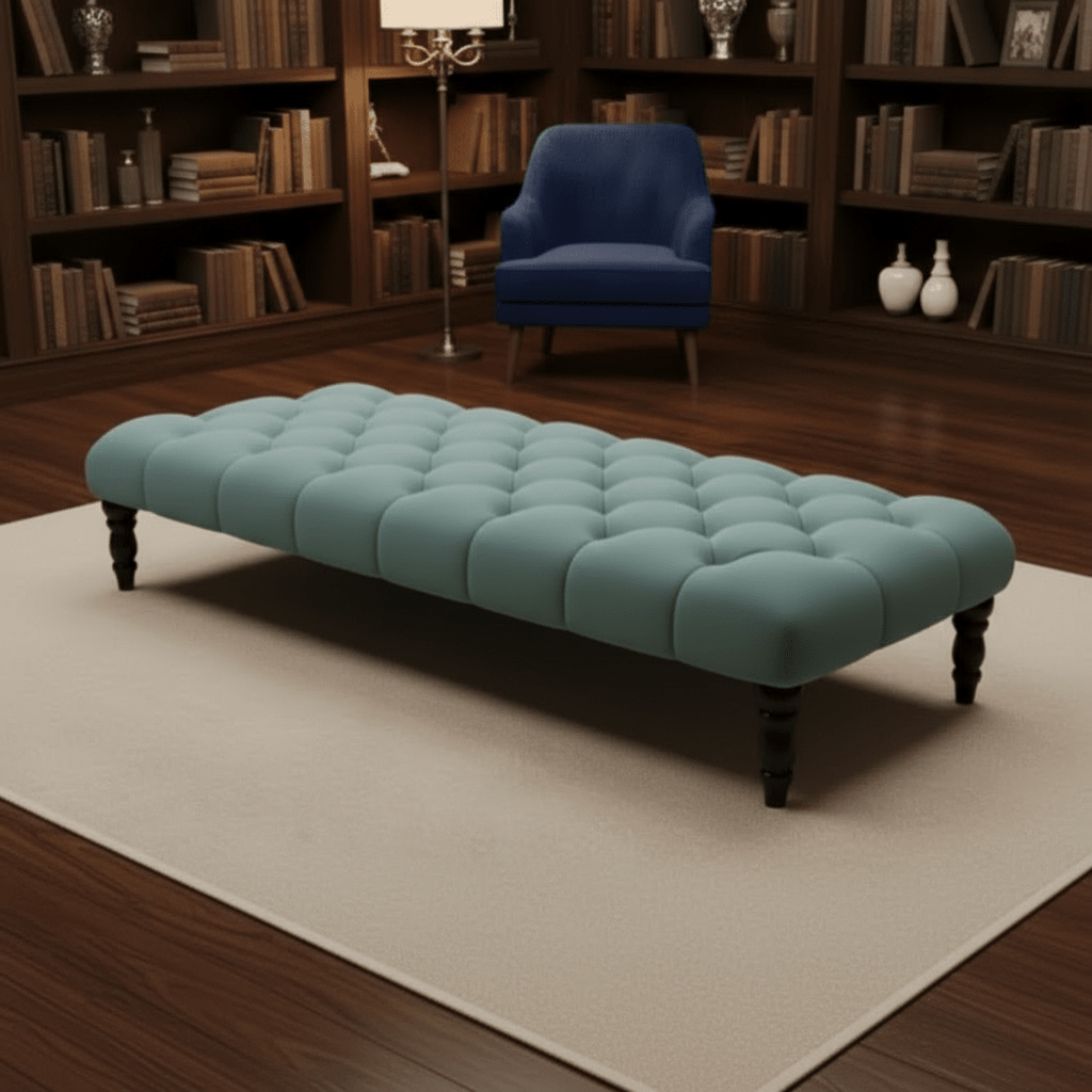 Chesterfield Upholstered Coffee Table Footstool – Luxury Handmade UK Ottoman - ISTOOLS