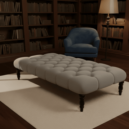 Chesterfield Upholstered Coffee Table Footstool – Luxury Handmade UK Ottoman - ISTOOLS