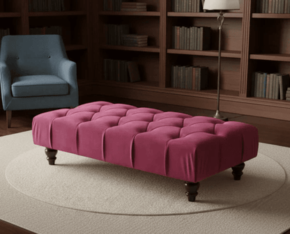 Chesterfield Velvet Storage Ottoman – Luxury British Handmade Footstool Pouffe - ISTOOLS