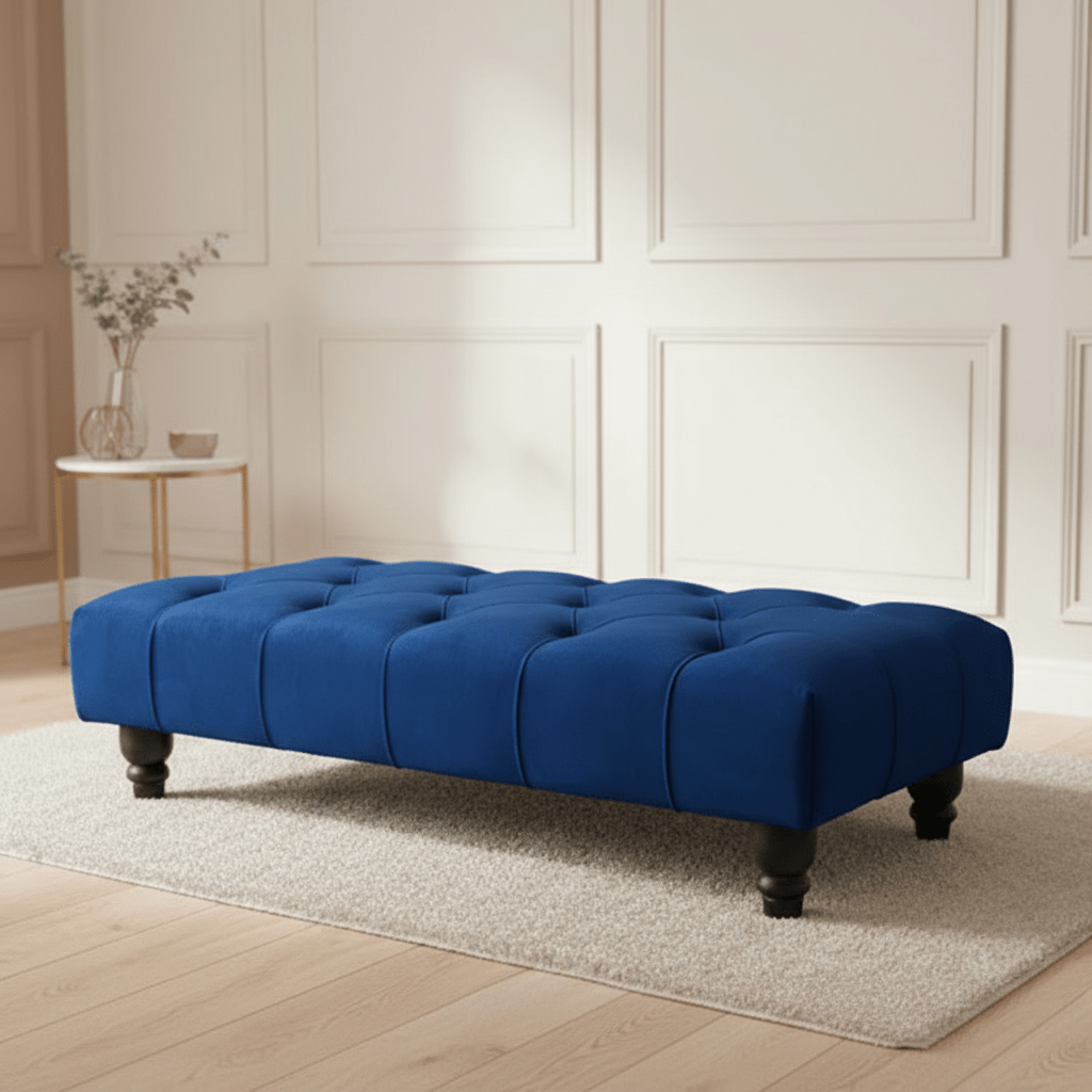 Chesterfield Velvet Storage Ottoman – Luxury British Handmade Footstool Pouffe - ISTOOLS