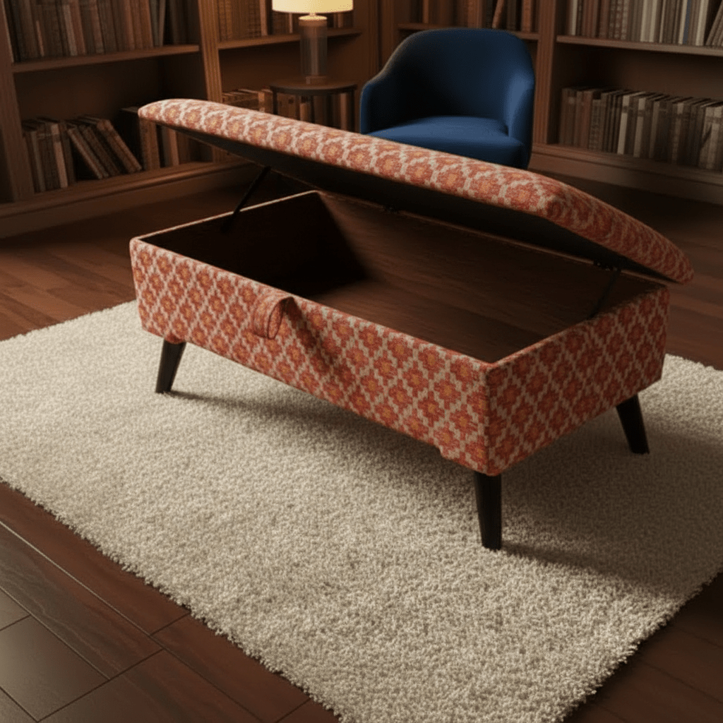 Chic Interior Decor Piece Storage Ottoman – Multi - Purpose Footstool & Seat with Hidden Storage - ISTOOLS