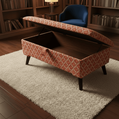 Chic Interior Decor Piece Storage Ottoman – Multi - Purpose Footstool & Seat with Hidden Storage - ISTOOLS