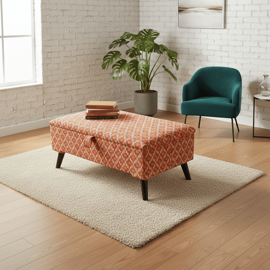 Chic Interior Decor Piece Storage Ottoman – Multi - Purpose Footstool & Seat with Hidden Storage - ISTOOLS