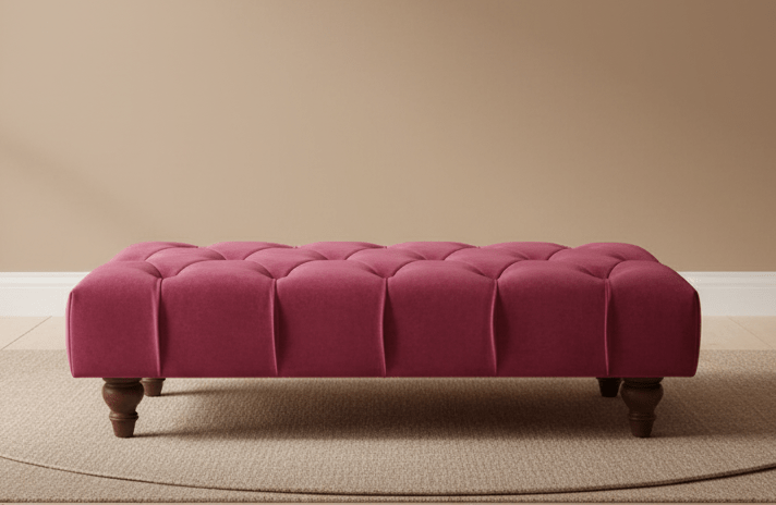 Elegant Chesterfield ottoman with cushioned lid for hidden storage - ISTOOLS