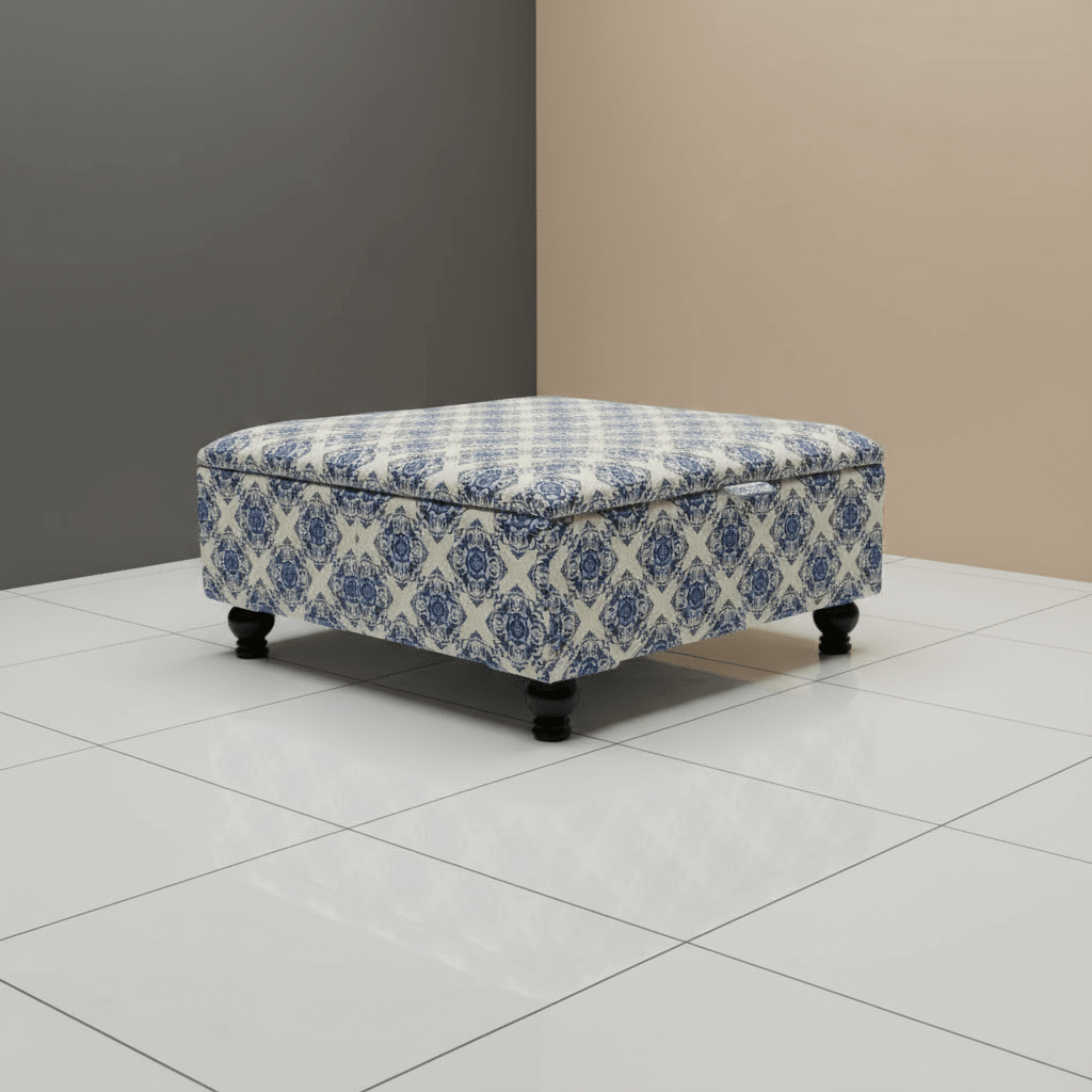 Classic British Design Ottoman Square Coffee Table – Refined Storage & Versatile Living - ISTOOLS