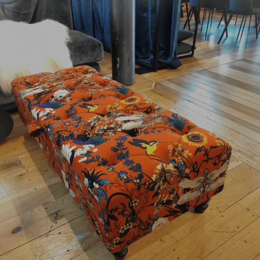 Classic Rectangle Lounge Bench Deep Button Design bec - ISTOOLS