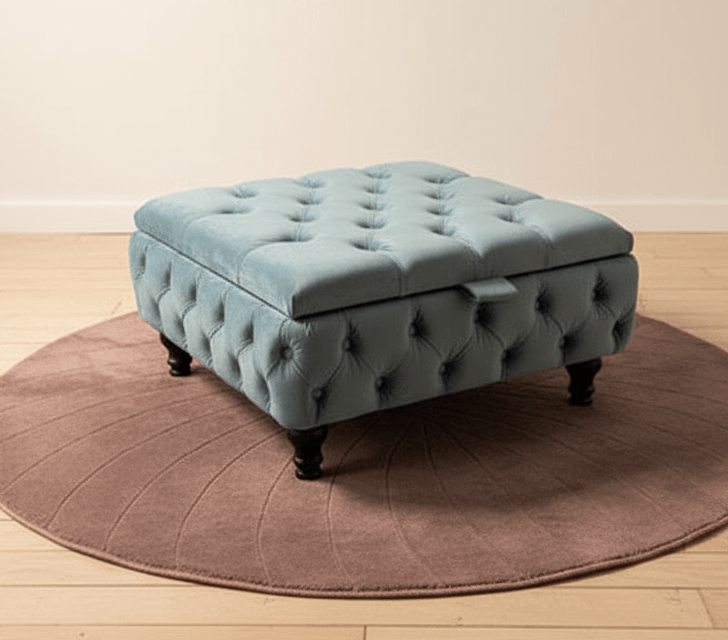 Coffee table Chesterfield Ottoman Storage Square seat - ISTOOLS