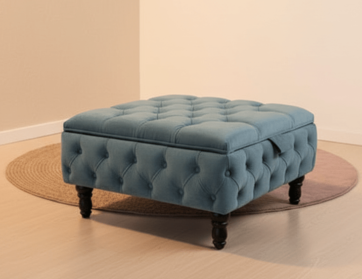 Coffee table Chesterfield Ottoman Storage Square seat - ISTOOLS
