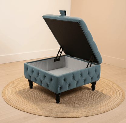 Coffee table Chesterfield Ottoman Storage Square seat - ISTOOLS