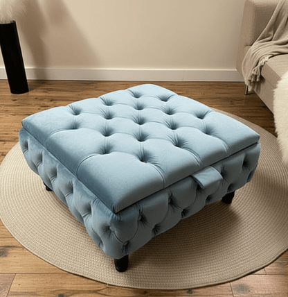 Coffee table Chesterfield Ottoman Storage Square seat - ISTOOLS