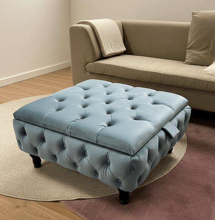 Coffee table Chesterfield Ottoman Storage Square seat - ISTOOLS
