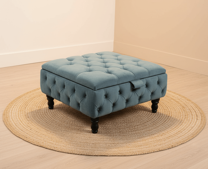 Coffee table Chesterfield Ottoman Storage Square seat - ISTOOLS