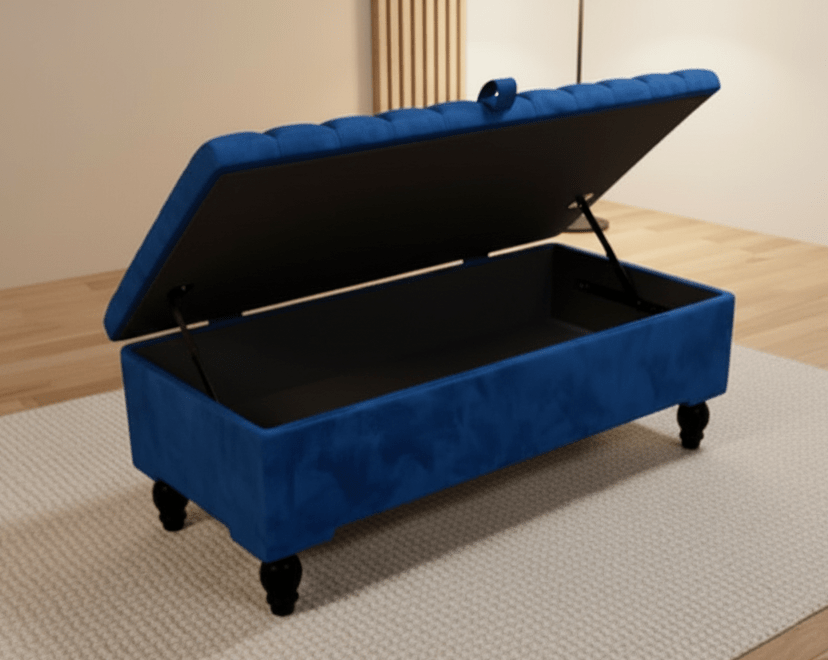 comfy velvet footstool storage bench UK