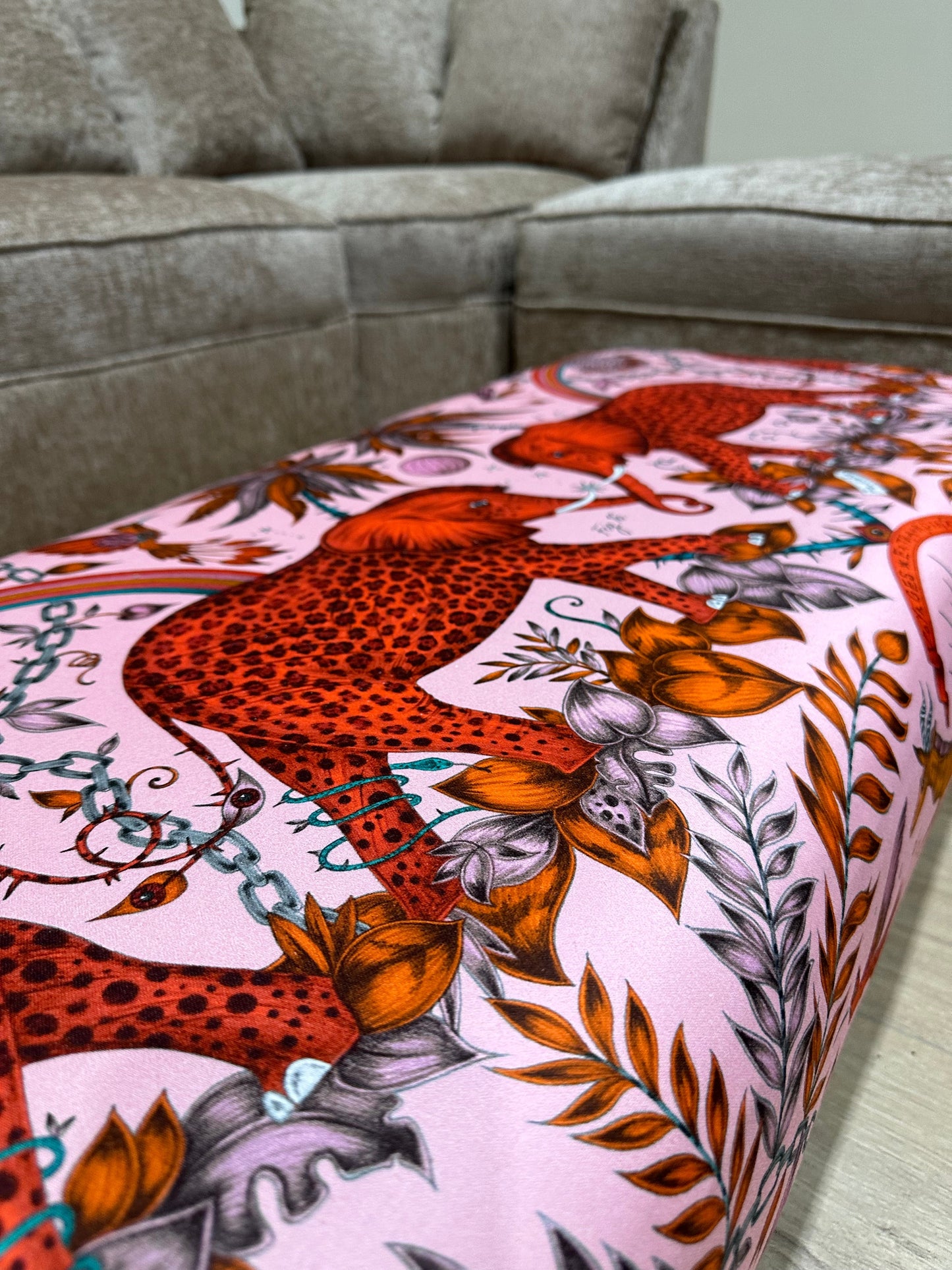 Conatact us | PREMIUM MADE TO MEASURE AVAILABLE PINK PRINTED ELEPHANT FOOTSTOOL | POUFFE FOOTSTOOL TABLE - ISTOOLS