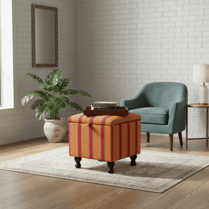 Conservatory Accent Furniture – Vibrant Storage Ottoman & Footstool for Sunrooms - ISTOOLS