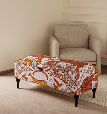 CONTACT US | MADE TO MEASURE | lynx fabric , Zambezi multicolour Ottoman coffee table with Storage | Patterned Footstool - ISTOOLS