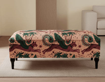 Contacy us , PREMIUM MADE TO MEASURE lynx multicolour Ottoman coffee table with Storage | Patterned Footstool Pouffe | - ISTOOLS