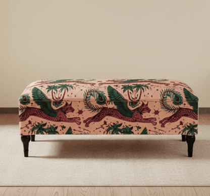 Stylish multicolour ottoman serving as coffee table and extra seating - ISTOOLS