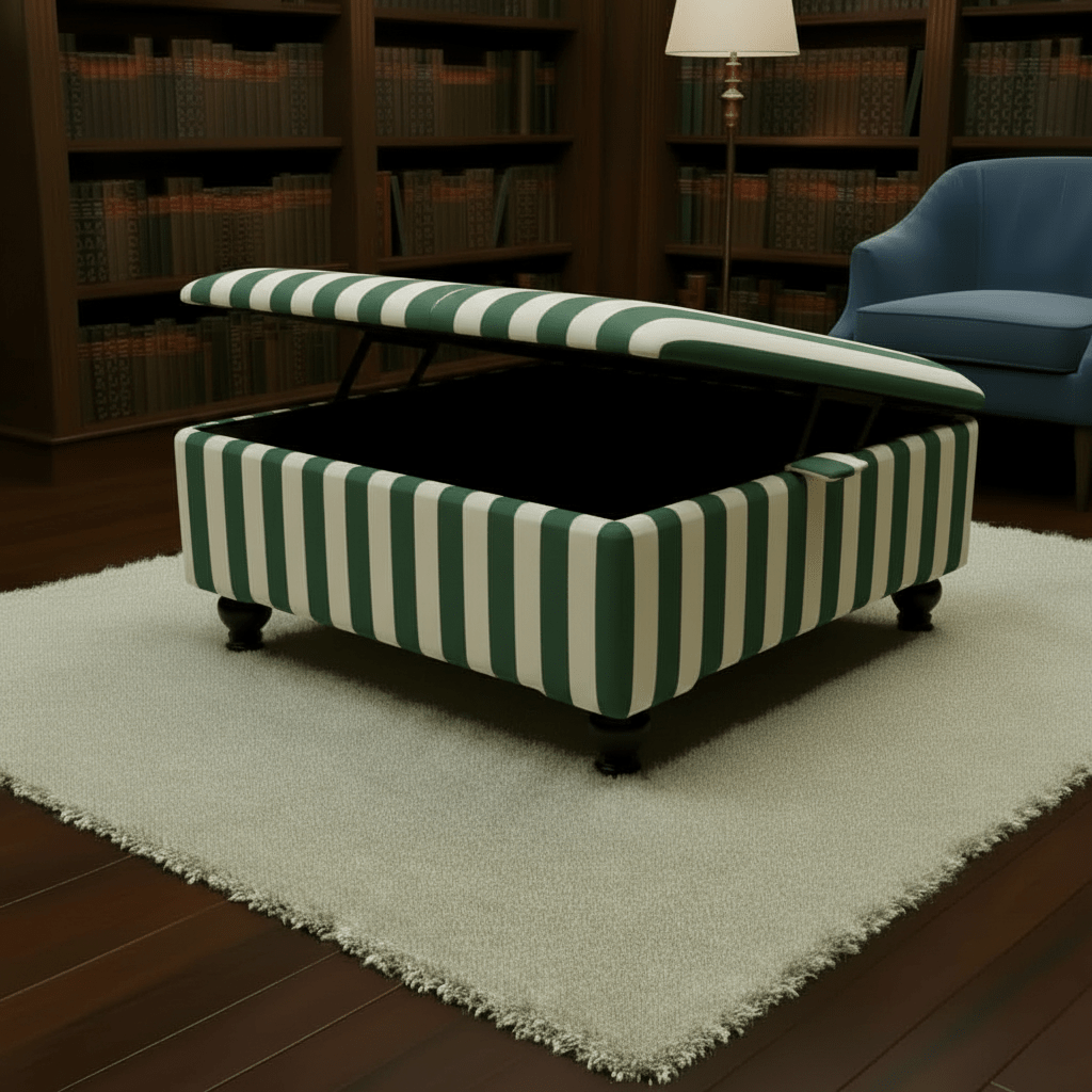 Contemporary Centrepiece Footstool – Wide Surface Storage Ottoman for Living Room - ISTOOLS
