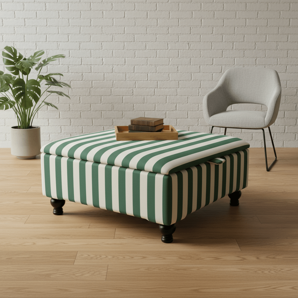 Contemporary Centrepiece Footstool – Wide Surface Storage Ottoman for Living Room - ISTOOLS