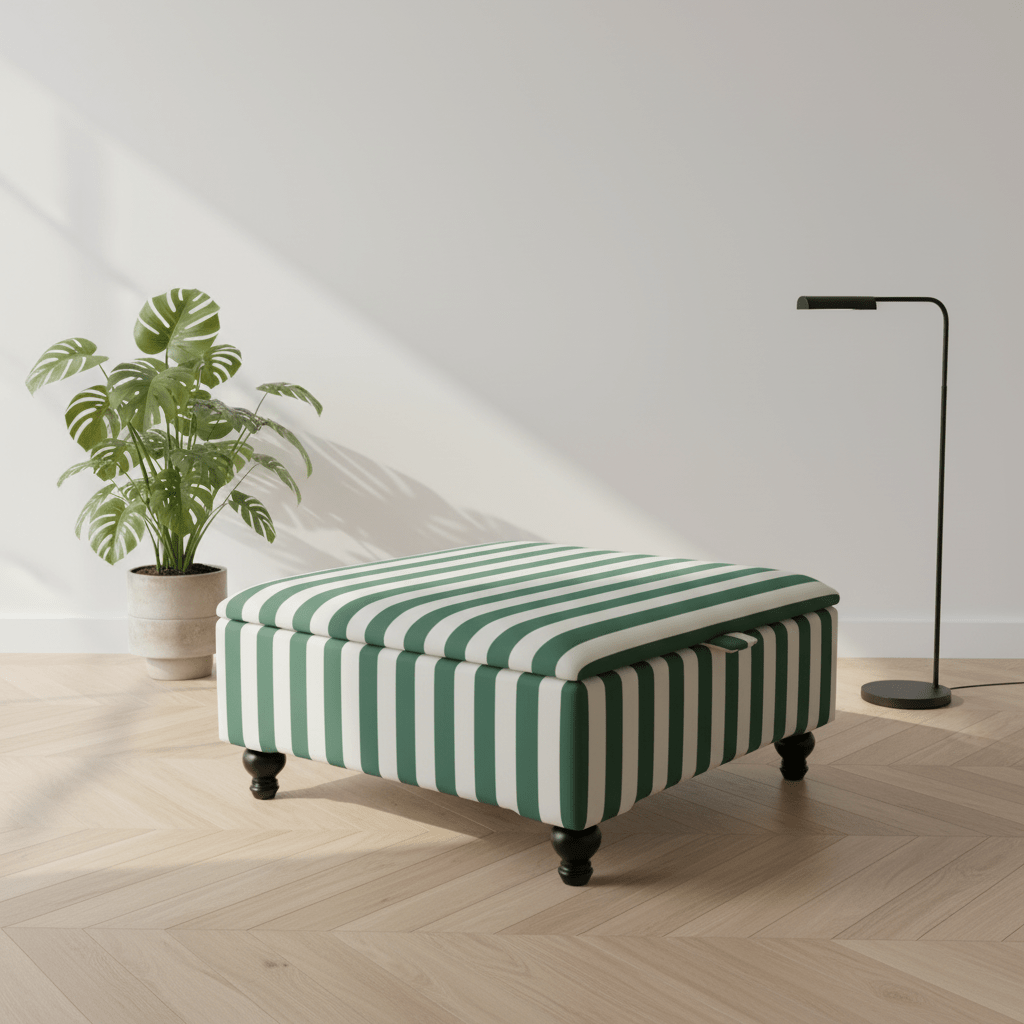 Contemporary Centrepiece Footstool – Wide Surface Storage Ottoman for Living Room - ISTOOLS