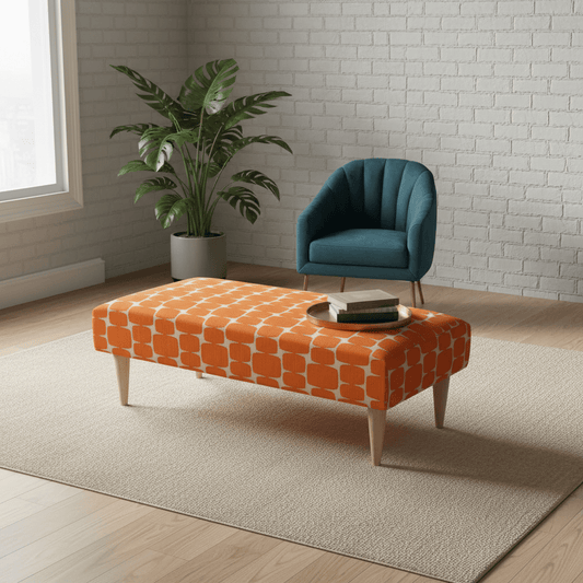 Contemporary Entrance Bench for Stylish Flats – Premium Stitched Lid Ottoman Bench - ISTOOLS