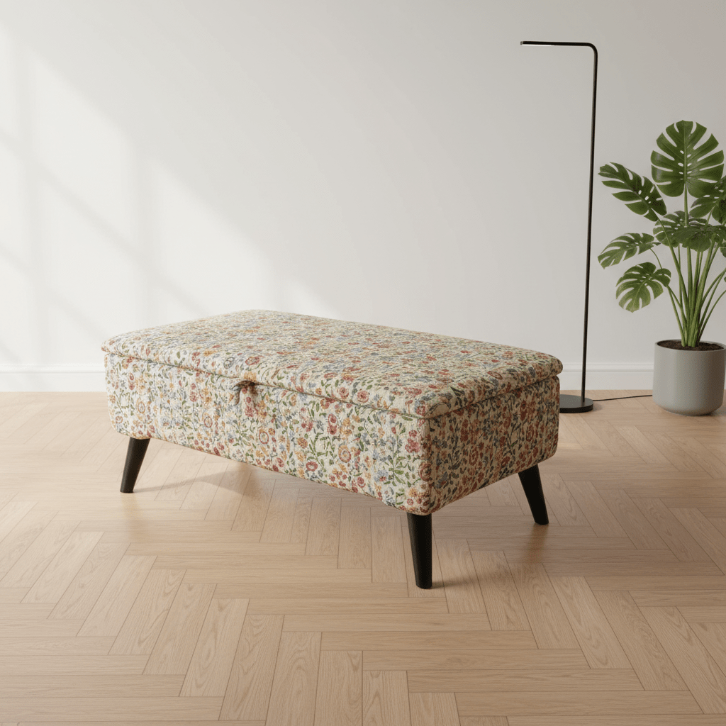 Contemporary Home Office Footrest Stool – Multi - Purpose Ottoman with Hidden Storage - ISTOOLS