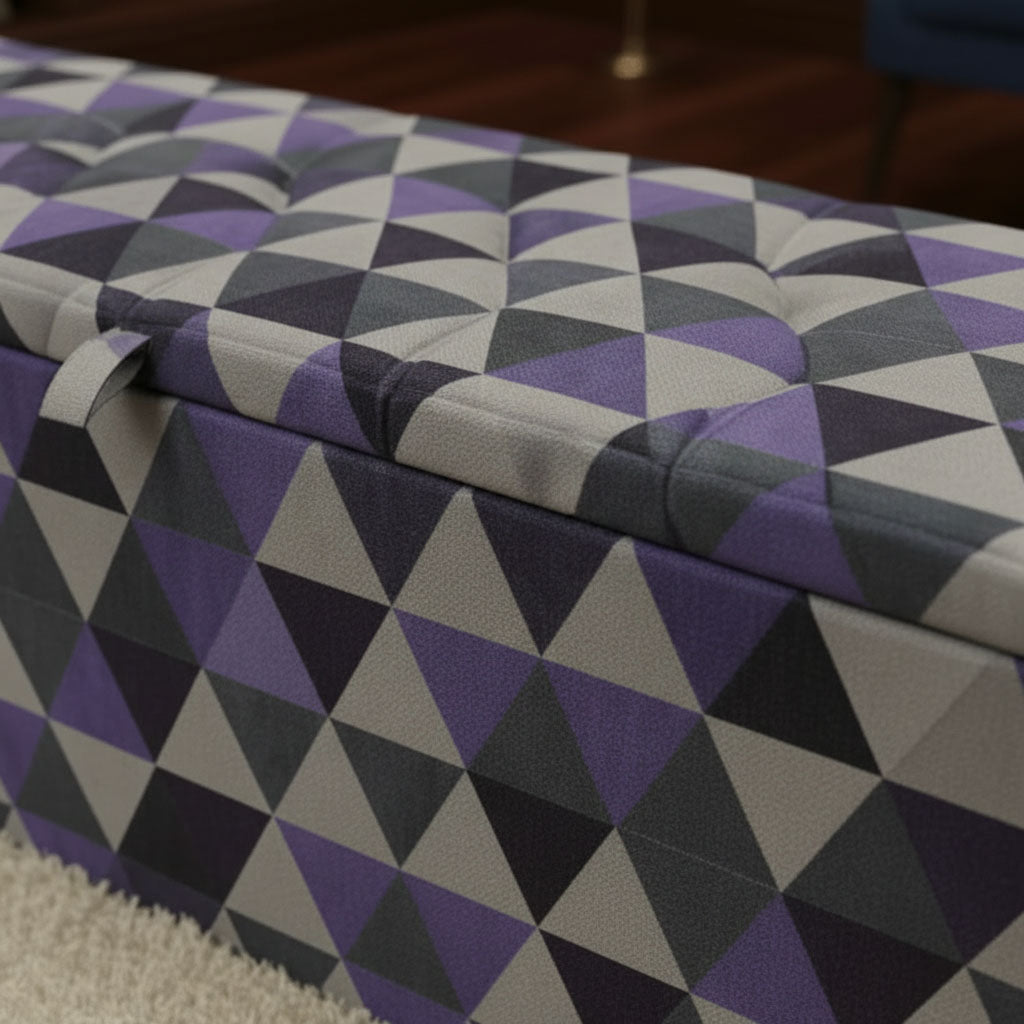 Contemporary Multi - Toned Ottoman Storage Box UK Made - ISTOOLS