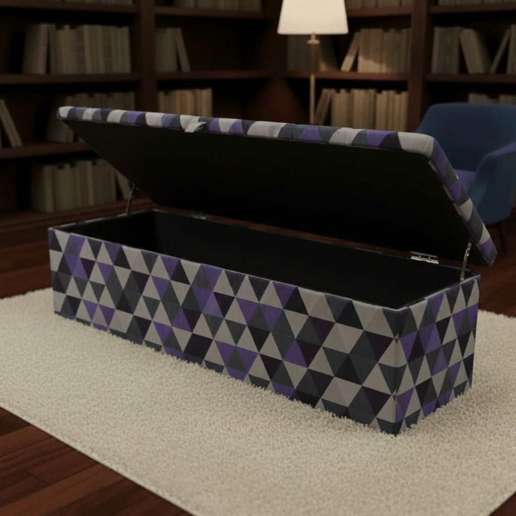 Contemporary Multi - Toned Ottoman Storage Box UK Made - ISTOOLS