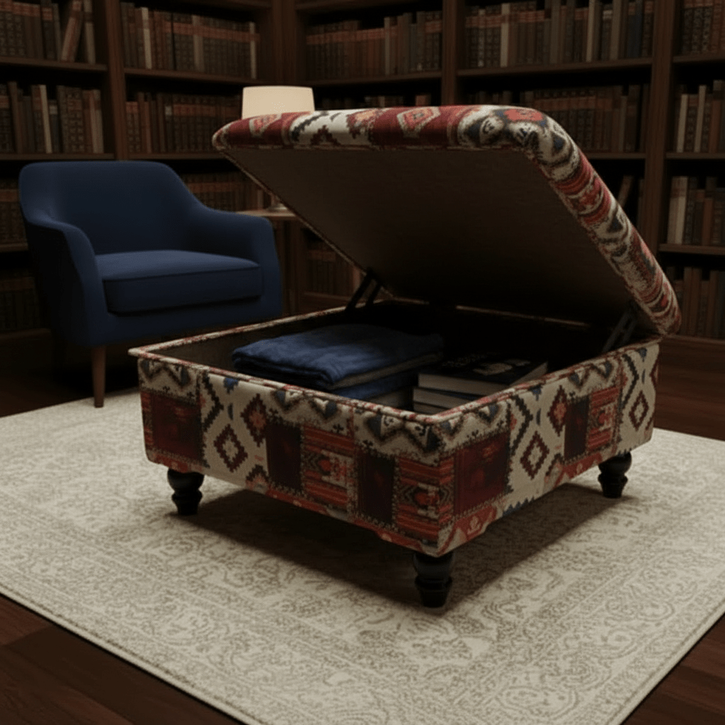 Contemporary Ottoman Blanket Box Hand - Finished Plain Fabric - ISTOOLS