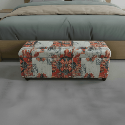 Contemporary Patterned End of Bed Ottoman Storage UK - ISTOOLS