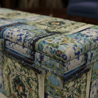Contemporary Patterned Hallway Storage Bench Premium Upholstery - ISTOOLS