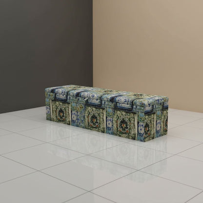Contemporary Patterned Hallway Storage Bench Premium Upholstery - ISTOOLS