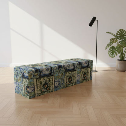 Contemporary Patterned Hallway Storage Bench Premium Upholstery - ISTOOLS