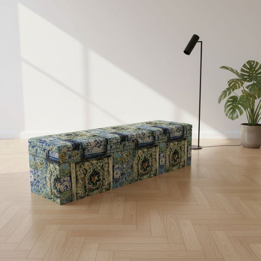 Contemporary Patterned Hallway Storage Bench Premium Upholstery - ISTOOLS