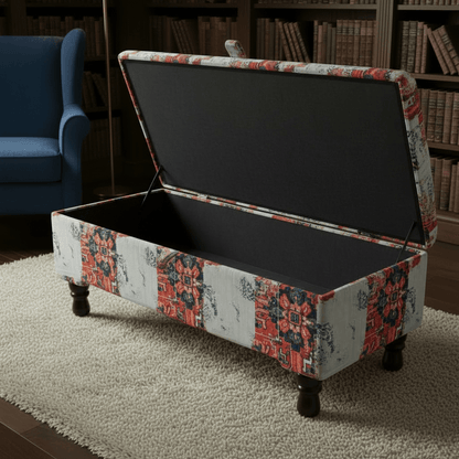 Contemporary Patterned Ottoman Storage Box UK Made - ISTOOLS