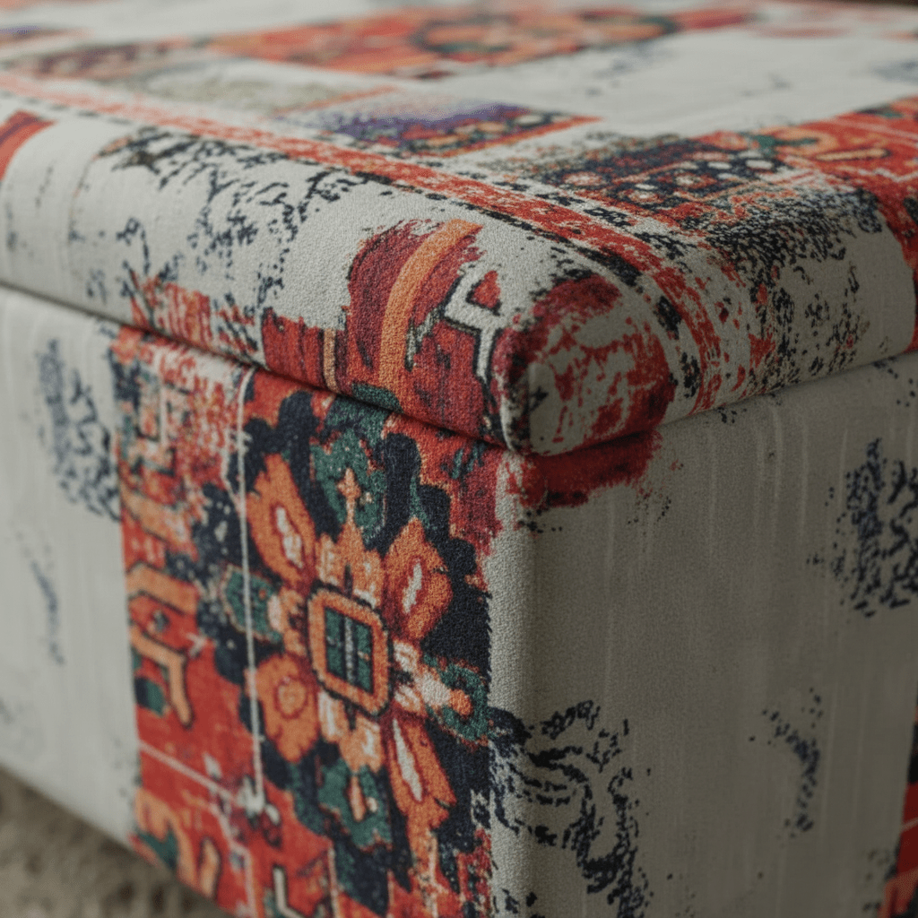 Contemporary Patterned Ottoman Storage Box UK Made - ISTOOLS