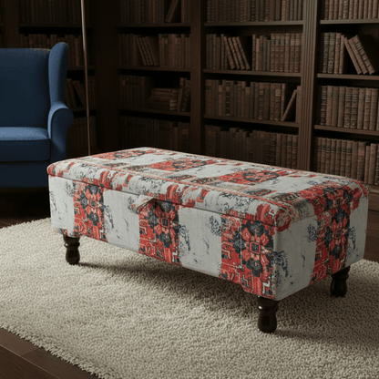 Contemporary Patterned Ottoman Storage Box UK Made - ISTOOLS
