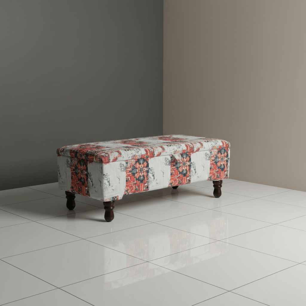 Contemporary Patterned Ottoman Storage Box UK Made - ISTOOLS