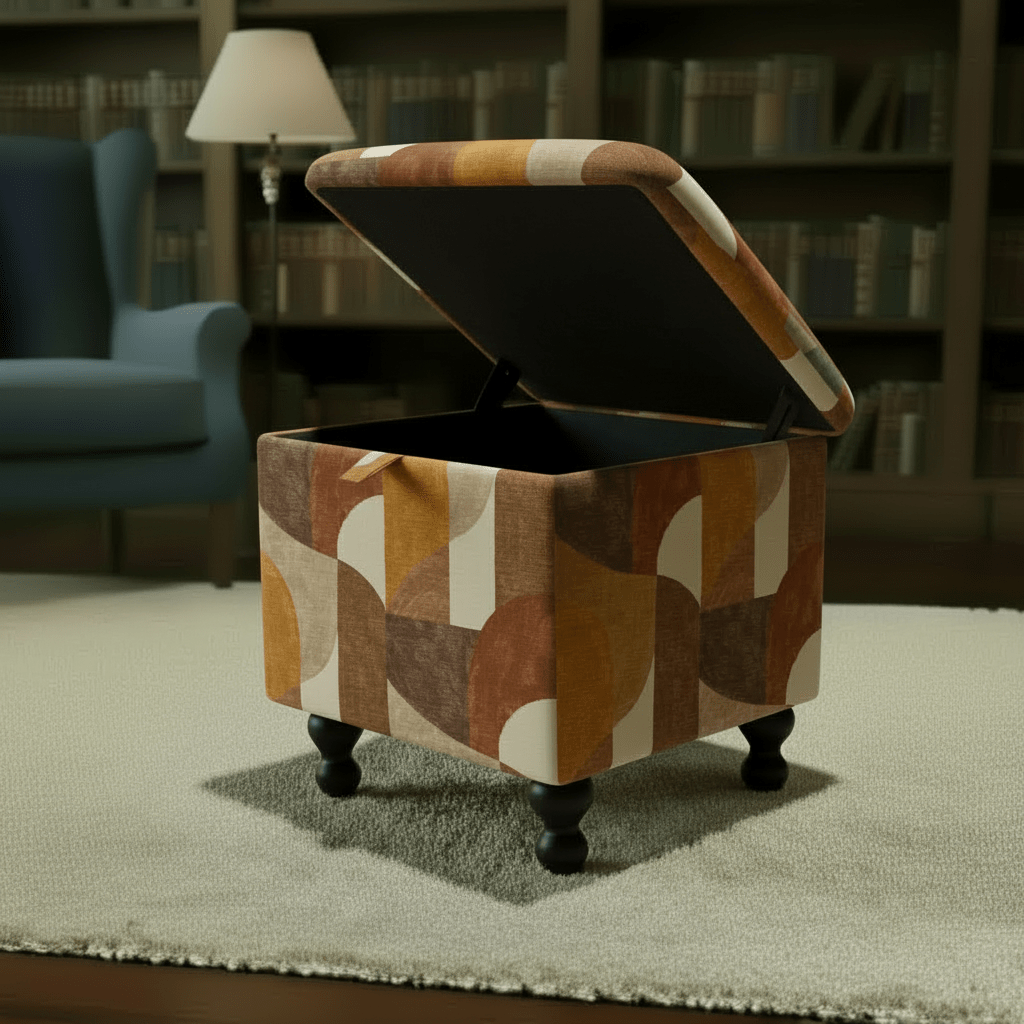 Contemporary Patterned Pouffe – Modern Home Decor with Storage | istools UK - ISTOOLS