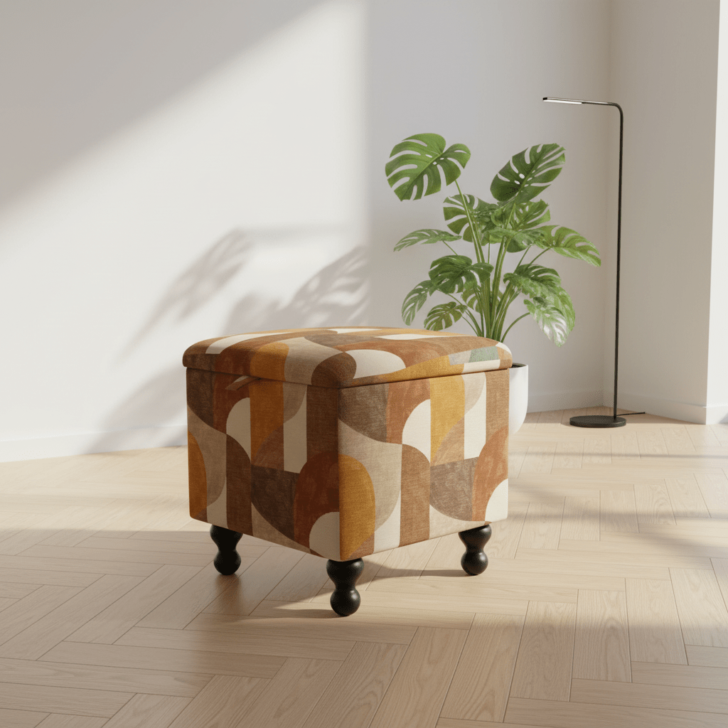Contemporary Patterned Pouffe – Modern Home Decor with Storage | istools UK - ISTOOLS