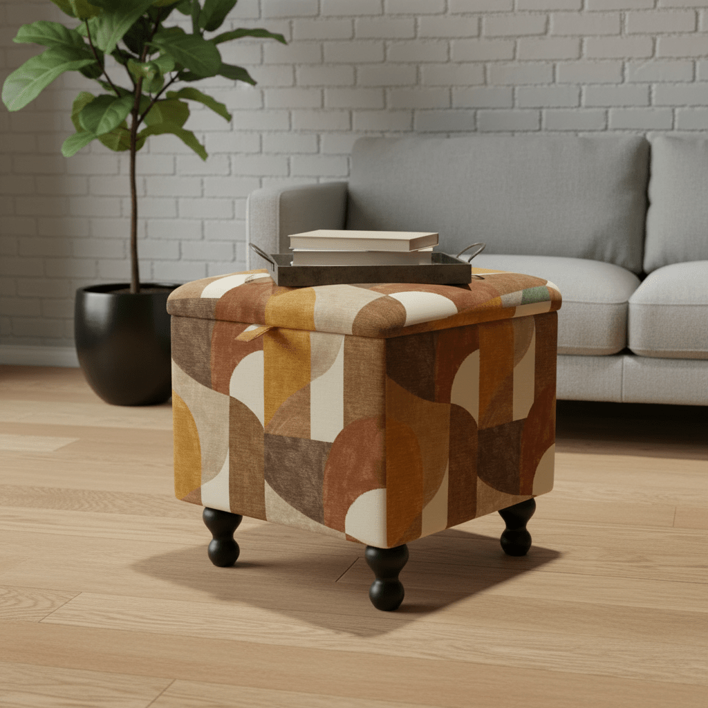 Contemporary Patterned Pouffe – Modern Home Decor with Storage | istools UK - ISTOOLS