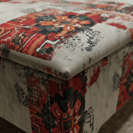 Contemporary Plain Fabric Ottoman Storage Box UK Made - ISTOOLS