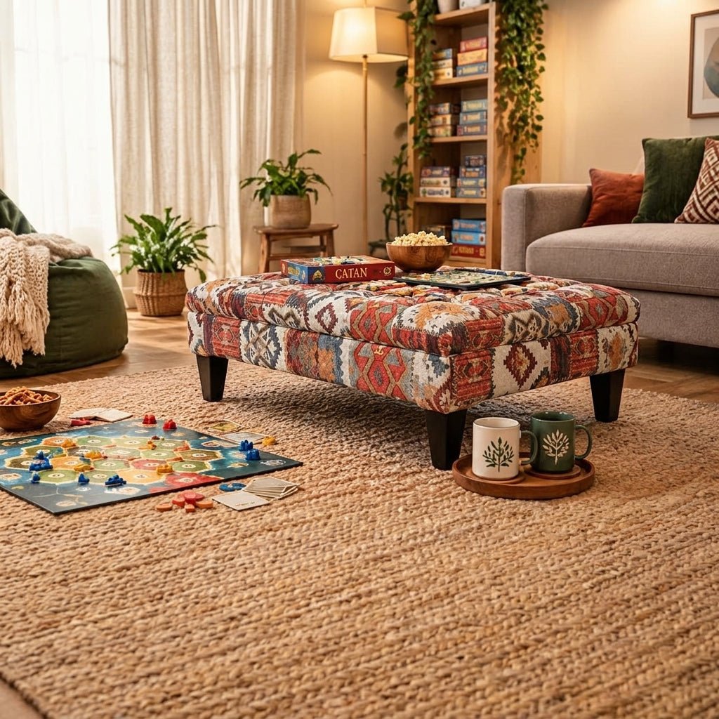 Contemporary Rectangular Tufted Ottoman Centrepiece UK Made - ISTOOLS