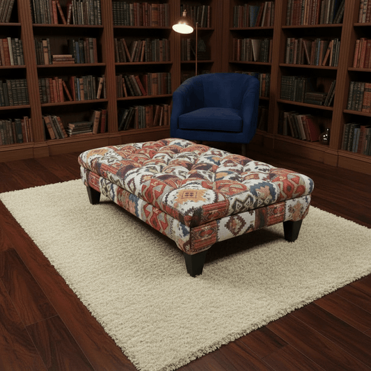 Contemporary Rectangular Tufted Ottoman Centrepiece UK Made - ISTOOLS