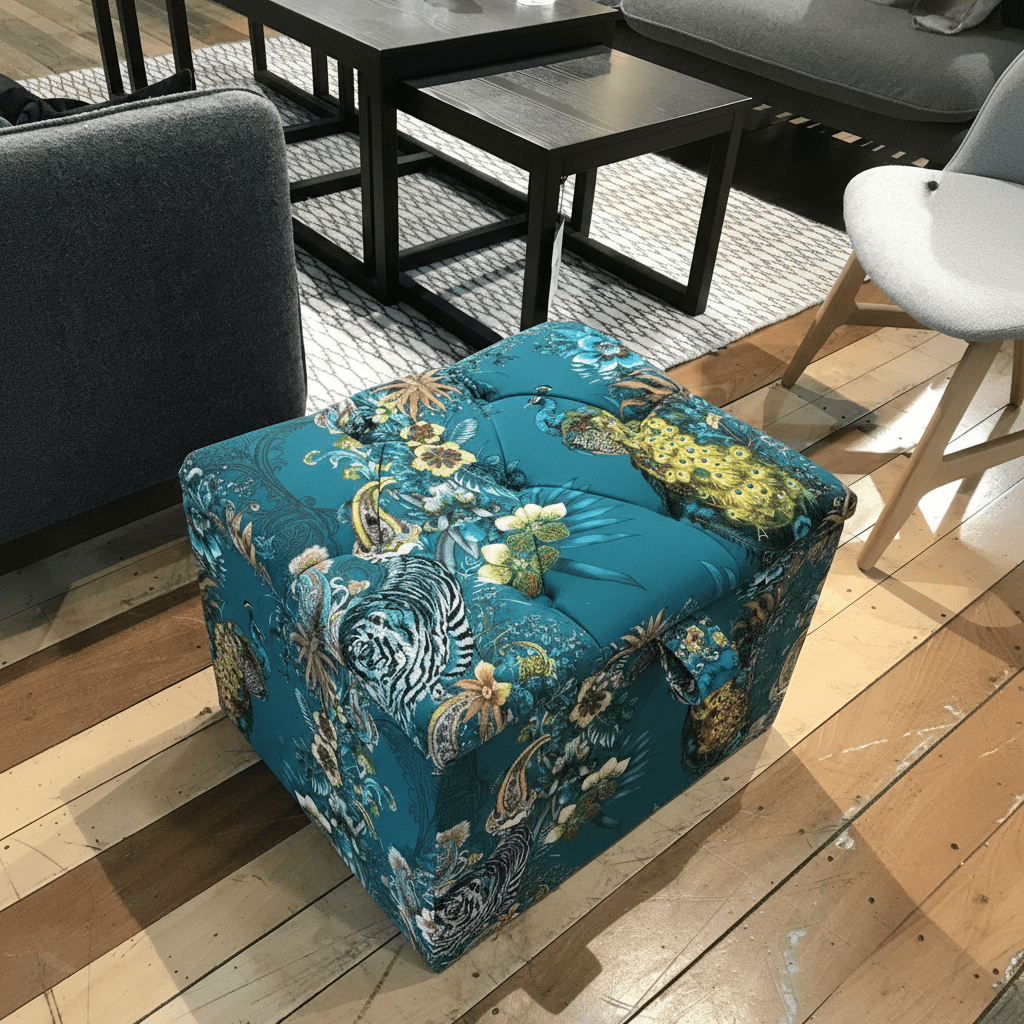 Contemporary Square Floor Ottoman Plain Aesthetic bec - ISTOOLS