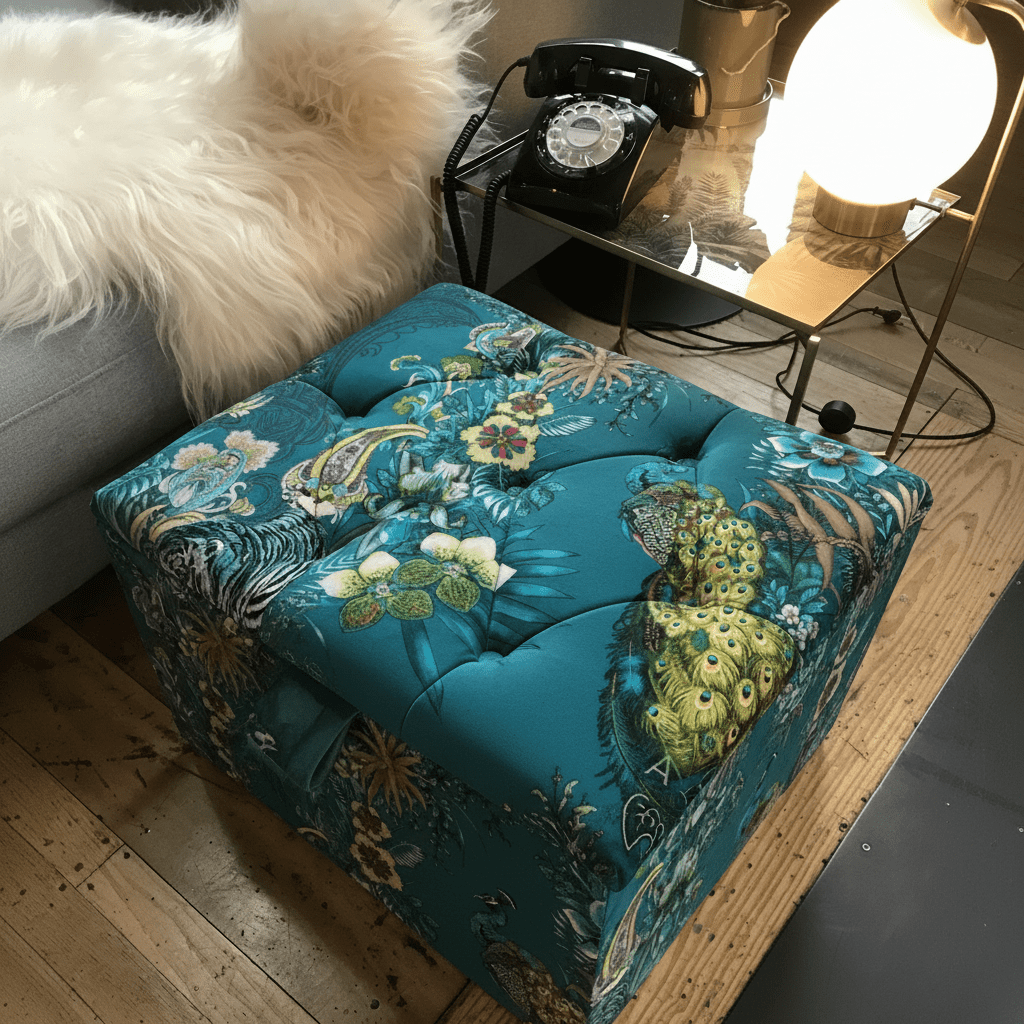 Contemporary Square Floor Ottoman Plain Aesthetic bec - ISTOOLS