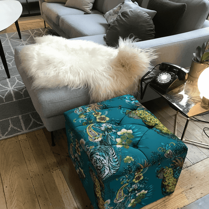 Contemporary Square Floor Ottoman Plain Aesthetic bec - ISTOOLS